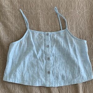 Urban Outfitters Cotton Light Blue Cropped Tank